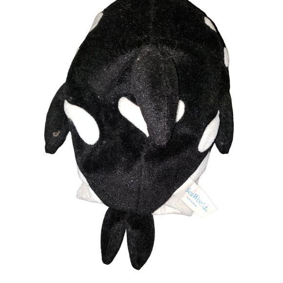 Seaworld Shamu Orca Whale Hand Puppet Plush Animal 12" Squeaker Toy Souvenir - Picture 3 of 4